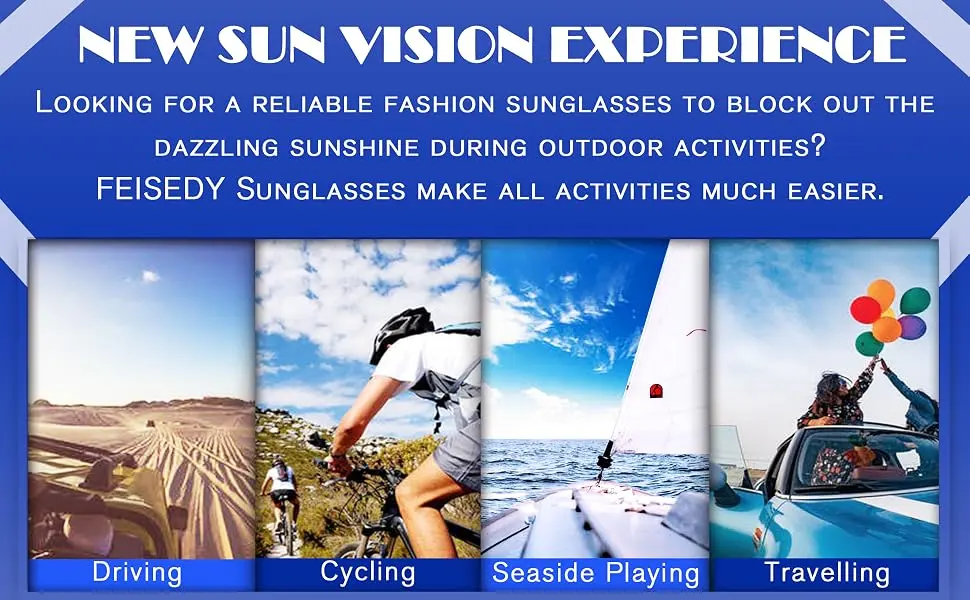 FEISEDY Reader Sunglasses for Men Women Bifocal for Reading Under Sun Glasses B2718 Black 1.5 x - 2718002