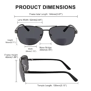 FEISEDY Reader Sunglasses for Men Women Bifocal for Reading Under Sun Glasses B2718 Black 1.5 x - 2718007