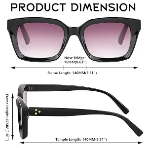 FEISEDY Reader Sunglasses for Women Men Square Tinted Reading Glasses B2895 Leopard Frame & Gradual Tea Lens 2.5 x - reading glasses