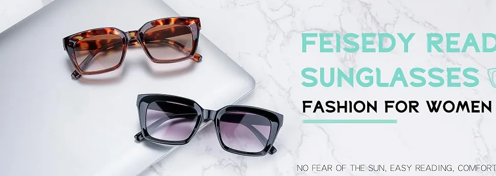 FEISEDY Reader Sunglasses for Women Men Square Tinted Reading Glasses B2895 Leopard Frame & Gradual Tea Lens 2.5 x - square reader sunglasses
