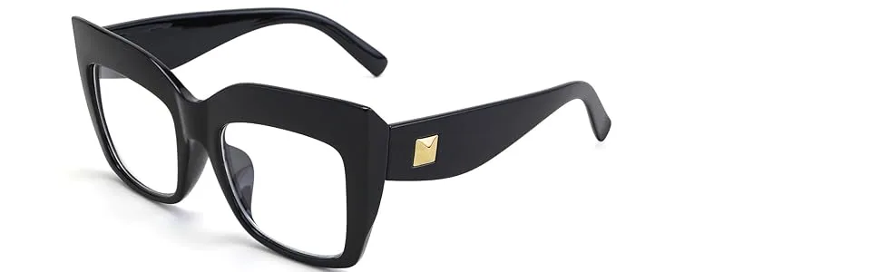 FEISEDY Women's Square Oversized Blue Light Filtering Reading Glasses B2627 Black 2.0 x - 262700000