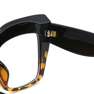 FEISEDY Women's Square Oversized Blue Light Filtering Reading Glasses B2627 Black 2.0 x - 26270001