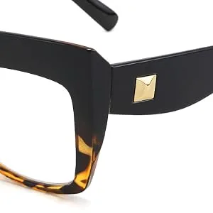 FEISEDY Women's Square Oversized Blue Light Filtering Reading Glasses B2627 Black 2.0 x - 26270003