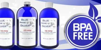 25 ppm 16 oz Colloidal Silver Natural Immune Support Health Supplement - Colloidal Silver in blue bottles
