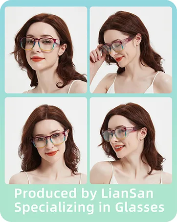 LianSan Oval Progressive Multifocus Reading Glasses - for Women Metal Frame Blue Light Blocking Readers with Spring Hinge Multifocal Pink 2.5 x - Snoggles