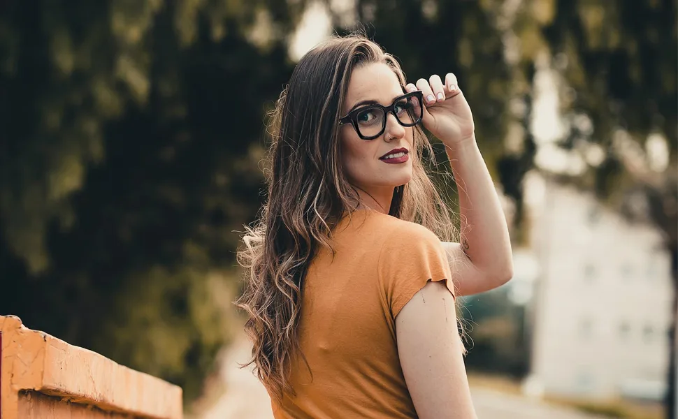 LJCZKA Fashion Blue Light Blocking Glasses Women Classic Thick Frame Square Glasses for Men (Brown) - 2461