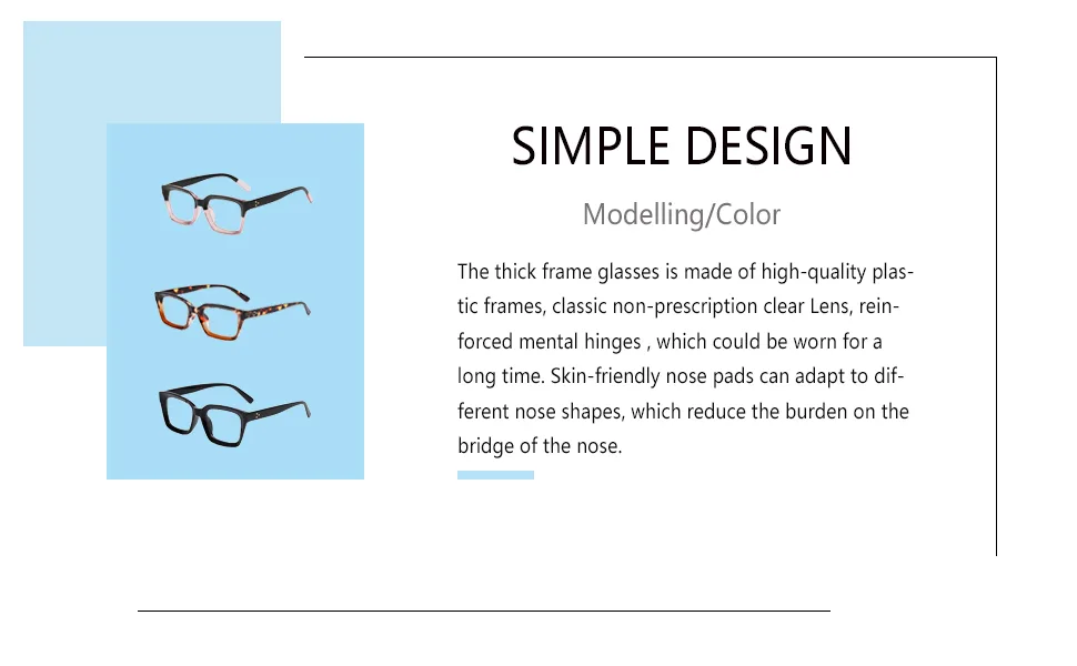 LJCZKA Fashion Blue Light Blocking Glasses Women Classic Thick Frame Square Glasses for Men (Brown) - 2461
