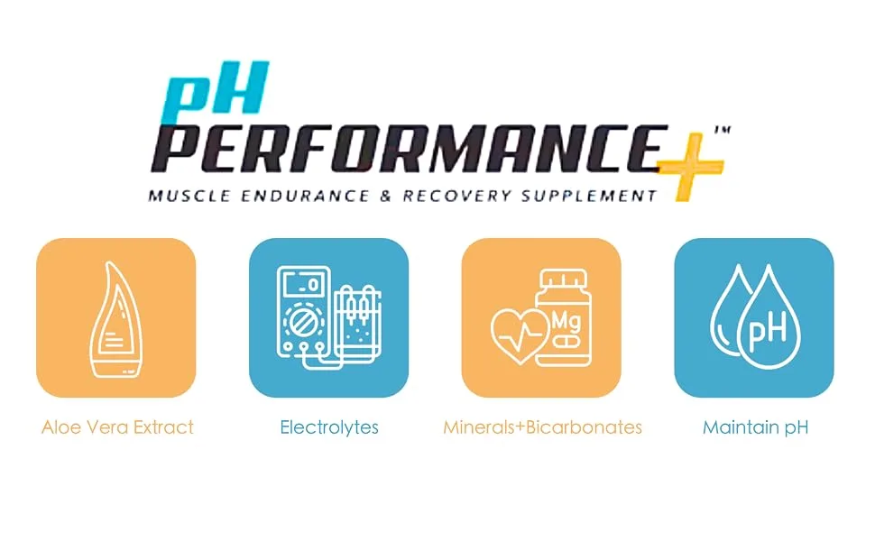pHAlo pH Performance Plus - Pre Workout Endurance with Post Workout Recovery Decrease Muscle Fatigue and Caffeine Free - aloe vera extract, electrolytes, minerals, bicarbonates, health ph balance maintenance