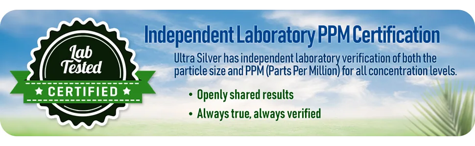 Ultra Silver Colloidal Silver | 10 000 PPM 4 Oz (118mL) | Mineral Supplement | True Colloidal Silver - with Dropper - Laboratory Certification