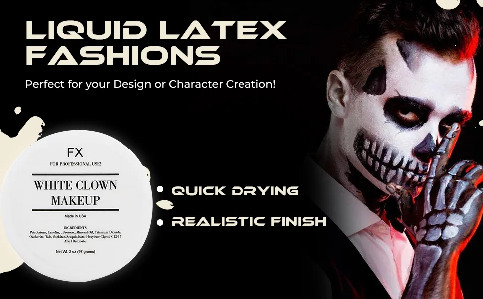 White Clown Face Paint Makeup - 2oz - white face paint makeup