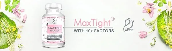 Actif MaxTight Maximum Vaginal Tightening and Moisturizing Support - Non GMO Fast Acting Formula 60 Tablets - actif vagina