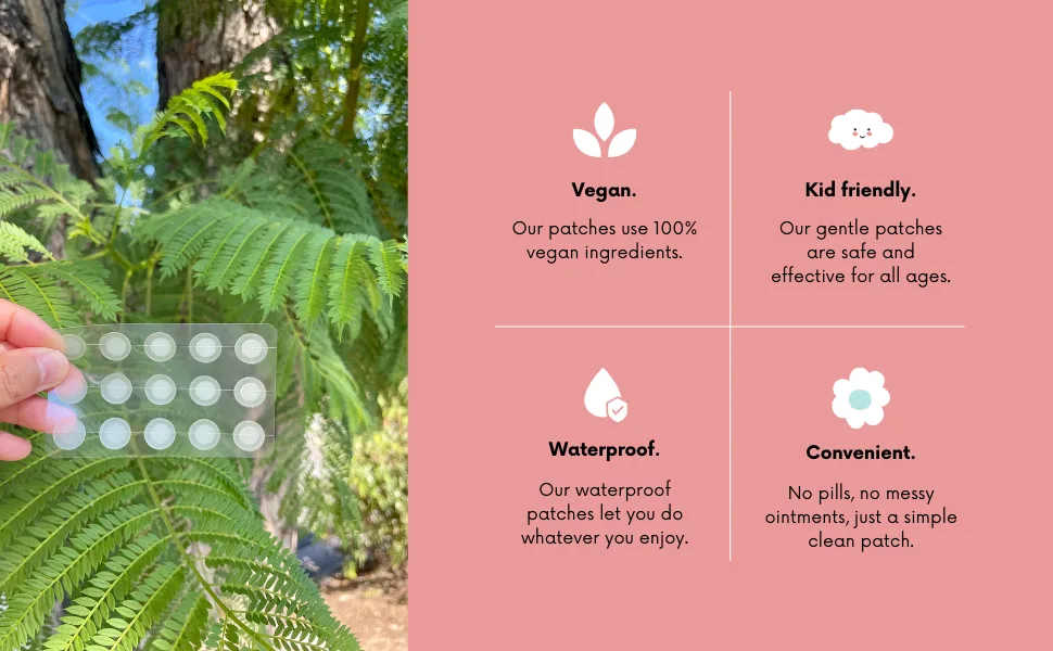 Quelly ItchGuard (Botanical) - Mosquito Bug Bite Itch Relief Patch Kid-Friendly 30 Patches - Quelly features
