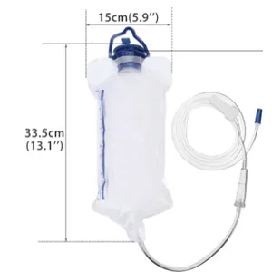 Enema Bag Reusable Kit Colon Enema Cleansing Bag Coffee and Water Colon Cleanse with 10 Replacement Clean Tubes 1200ML - Pevor Reusable Enema Bag