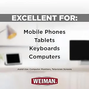 Weiman Disinfecting Electronic Wipes - Safely Clean Your Screen Laptop Computer TV Equipment-Electronic Cleaner Wipes - multi surface