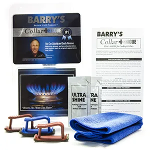 Barry's Restore It All Products - Collar Rescue Kit | Effectively clean and RESTORE your Aluminum and Brass Collars from tarnish and discoloration! - Collar Rescue Kit