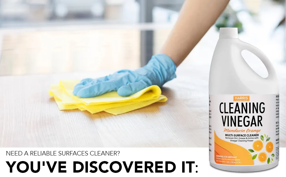 HARRIS Cleaning Vinegar All Purpose Household Surface Cleaner 128oz (Orange) - Harris Cleaning Vinegar, Mandarin, 128oz, All Purpose Household Surface Cleaner