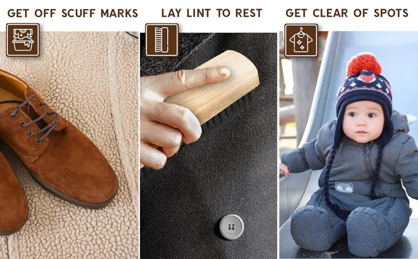 Konex Light Wood Lint Brushes for Clothes Clothes Brush Cashmere Brush Old Fashioned Home Essentials Lint Remover - product information 3