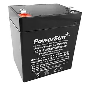PowerStar 3 Year Warranty Battery for Chamberlain 41A6357-1 Garage Door Opener Battery - PowerStar-Razor E100 E125 E150 Electric Scooter battery 12V 5AH