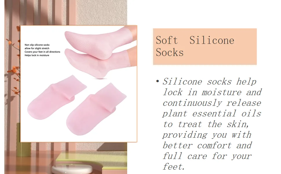 Silicone Socks Soft Silicone Socks Improve Drying All Round Wrapping Release Plant Essential Oils for Home(S) - Heel Cushions & Cups