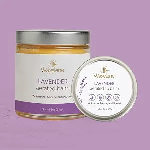 Lavender Aerated Lip Balm tin - Single - lavender aerated balm tin jar waxelene
