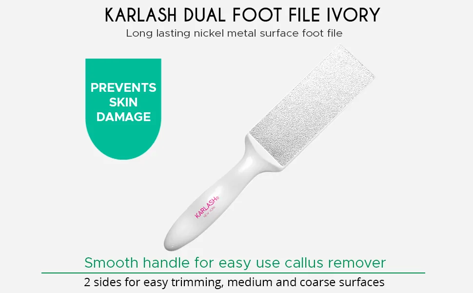 Karlash 2-Sided Hypoallergenic Nickel Foot File for Callus Trimming and Callus Removal Ivory - product information 3