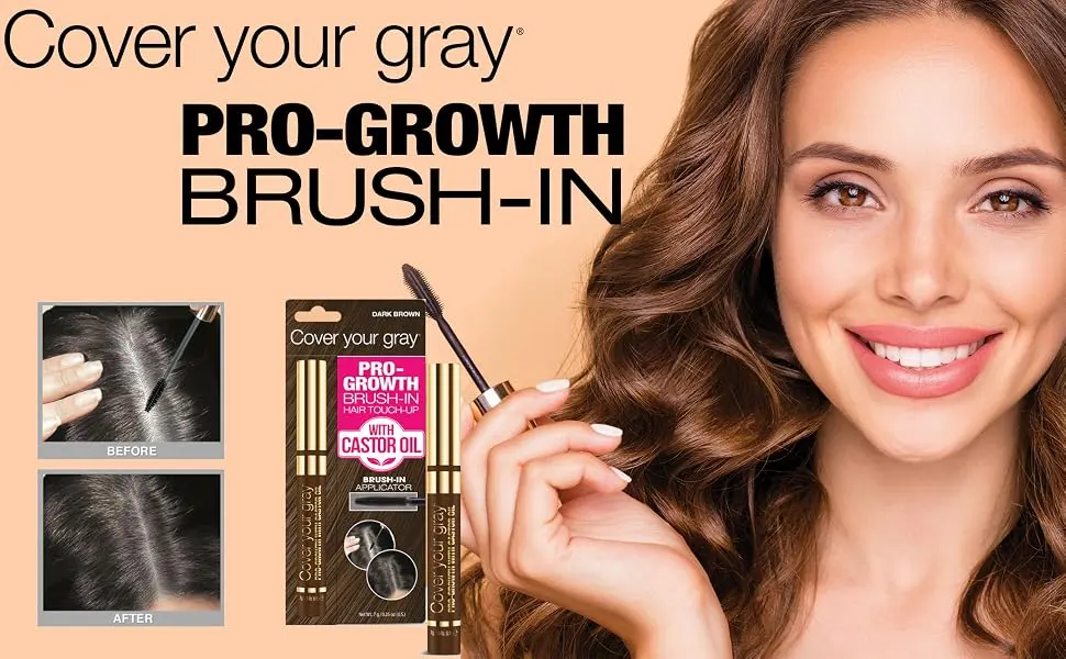 Cover Your Gray Pro-Growth Hair Touch-up with Castor Oil - Jet Black - Progrowth