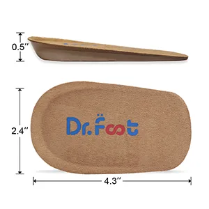 Dr. Foot's Height Increase Insoles Heel Cushion Inserts Heel Lift Inserts for Leg Length Discrepancies (Small (0.5" Height)) - Height Increase Insoles