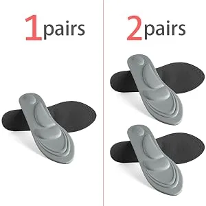 uxcell Shoe Insoles 4D Orthotics Arch Support Sponge Foam Inserts for Women 1 pair-W6-8.5/M5-8 Black Black 1 pair-W6-8.5/M5-8 - product information 8