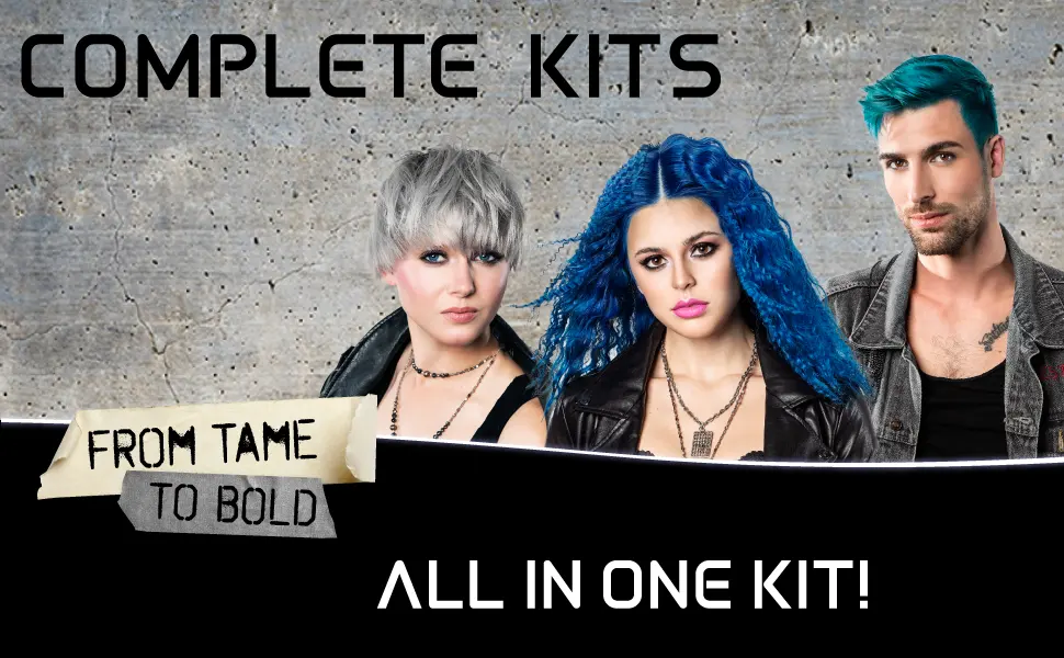 Splat Pure Sapphire Original Complete Kit - Splat Semi Permanent Original Complete Hair Dye Kit with Bleach
