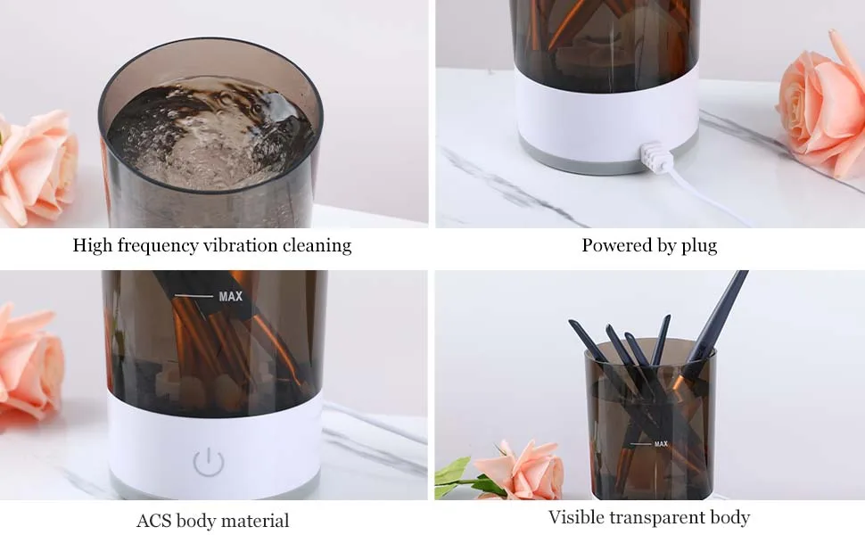 Cosmetic Brush Cleaner Brushly Pro Makeup Brush Cleaner Electric Makeup Brush Cleaner Automatic Spinning Makeup Brush Cleaner For For All Size Makeup Brus (1 Set USB cable with socket) - product information 3