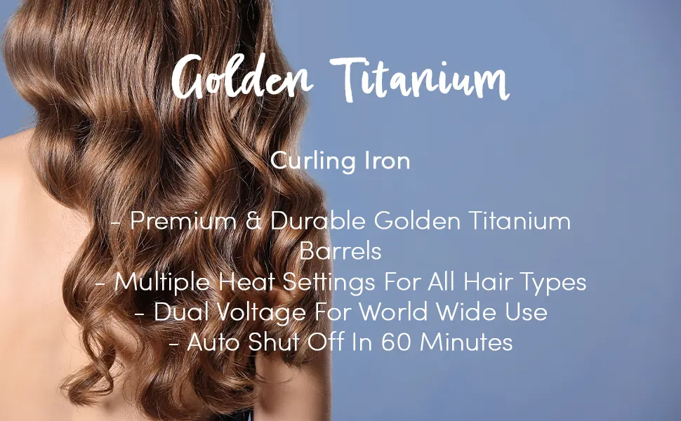 ion Golden Titanium Curling Iron 1 Inch Durable All Hair Types Dual Voltage - product information 4