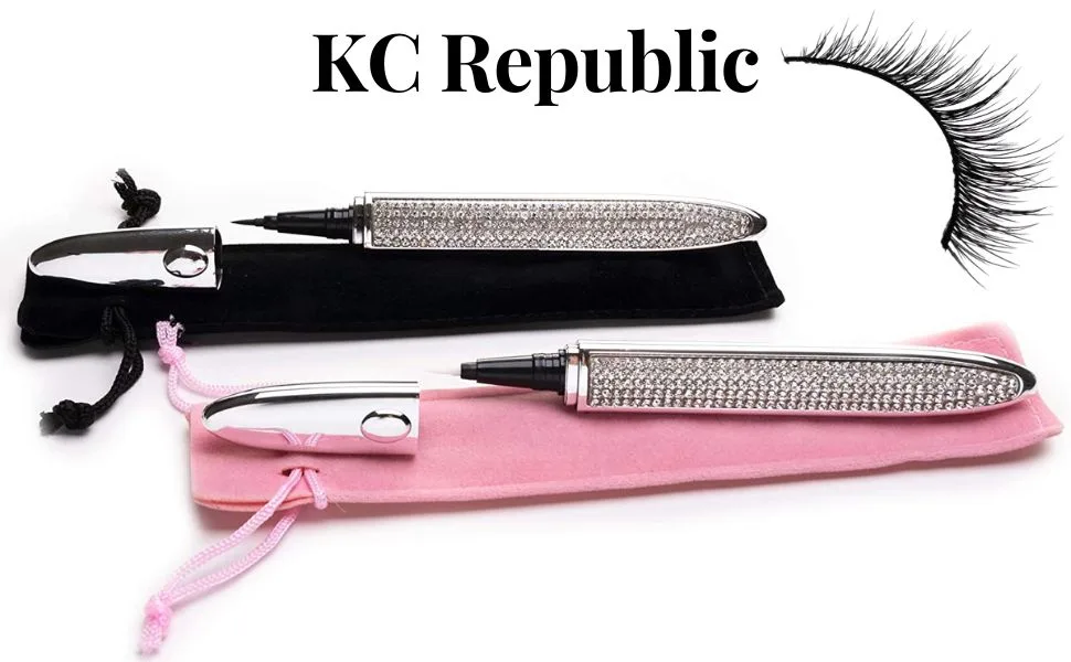 Eyelash Eyeliner Glue Pen and Glue Remover Pen - No Glue Needed - Compatible with Any Eyelashes - Non Magnetic - Eyelash Eyeliner
