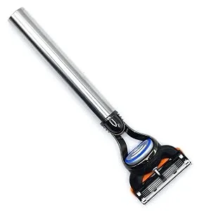 Parker 100% Stainless Steel Handle Gillette Fusion Compatible Razor - 1 Gillette Fusion Blade Included - parker safety razor