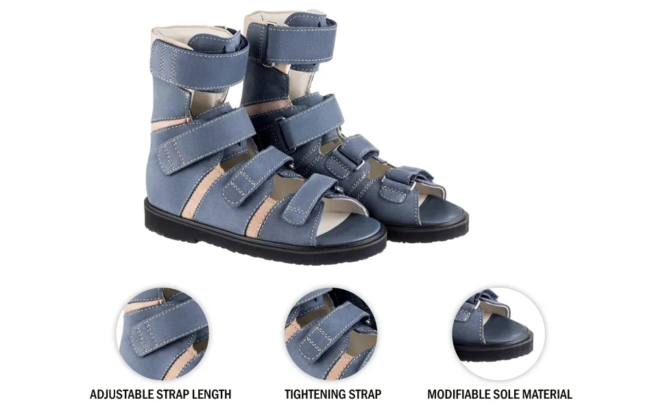 Memo Basic CP Kids Ankle Support Built-in AFO Brace Sandal 1.5 Little Kid Denim - Memo BASIC Sandal Key Features