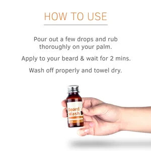 Ustraa Beard Wash for men - 60ml - how to use beard wash, beard cleaner