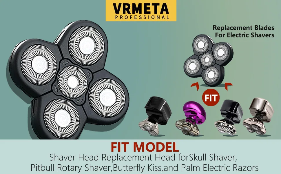 Shaver Head Replacement Head for Skull Shaver Pitbull Rotary Shaver Butterfly Kiss and Palm Electric Razors - Shaver Head Replacement Head for Skull Shaver, Pitbull Rotary Shaver, Butterfly Kiss, and Palm