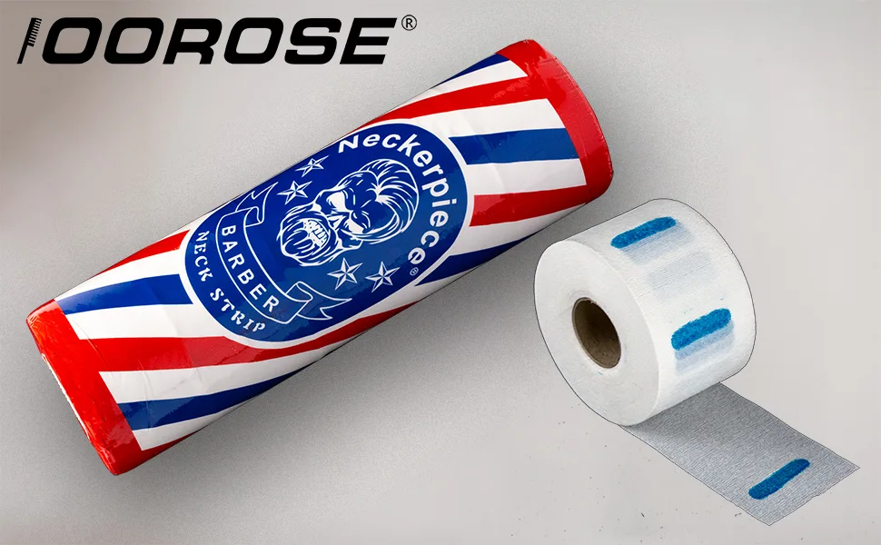 5 Rolls Disposable Barber Paper Neck Strips Disposable Neck Paper Professional Stretchy Paper Neck Band Protector Hairdressing Accessory Tool - Product Display