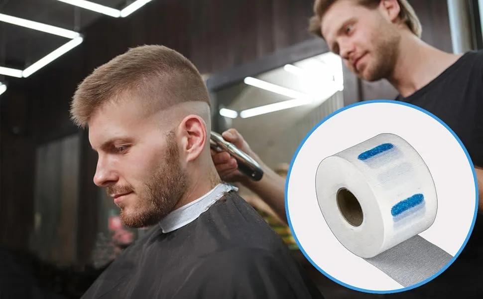 5 Rolls Disposable Barber Paper Neck Strips Disposable Neck Paper Professional Stretchy Paper Neck Band Protector Hairdressing Accessory Tool - Use scene graph