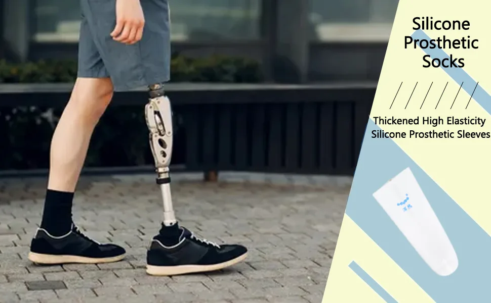 Yunir Prosthetic Stump Shrinker Thickened High Elasticity Silicone Prosthetic Sleeves Reduce Friction for Amputees Daily use S M L (L) L L - Prosthetic Stump Shrinker