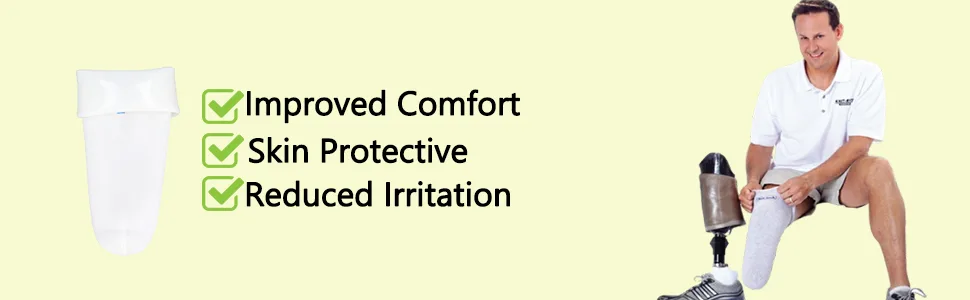 Yunir Prosthetic Stump Shrinker Thickened High Elasticity Silicone Prosthetic Sleeves Reduce Friction for Amputees Daily use S M L (L) L L - Prosthetic Stump Shrinker