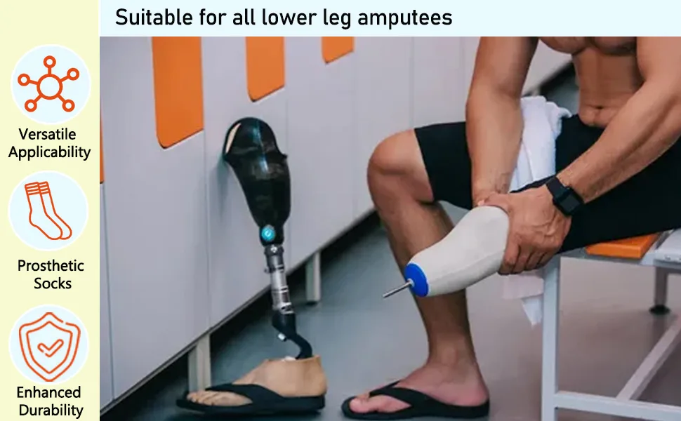 Yunir Prosthetic Stump Shrinker Thickened High Elasticity Silicone Prosthetic Sleeves Reduce Friction for Amputees Daily use S M L (L) L L - Prosthetic Stump Shrinker