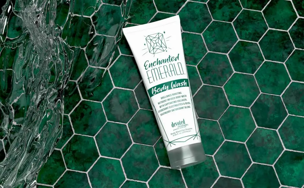 Devoted Creations Enchanted Emerald Body Wash Brilliance Boosting Nutrient Infused Body Wash with Captivating Collagen Exuberant Electrolytes and Royall Raspberry Antioxidant Blend 8 oz. - product information 2