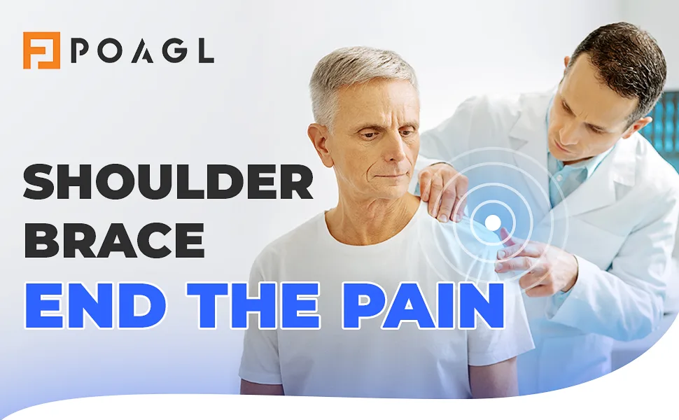 Shoulder Brace for Men Both Left and Right Arm | Pain Relief Torn Rotator Cuff Compression Support Sleeve Dislocation Stability Immobilizer Stabilizer Bursitis Injury (Black Medium) Medium Black - END the Pain