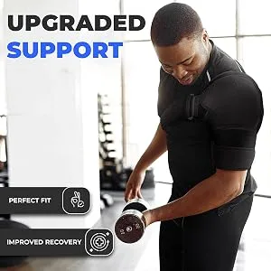 Shoulder Brace for Men Both Left and Right Arm | Pain Relief Torn Rotator Cuff Compression Support Sleeve Dislocation Stability Immobilizer Stabilizer Bursitis Injury (Black Medium) Medium Black - Upgraded support