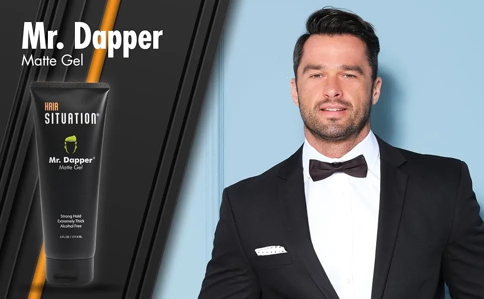 Mr. Dapper Matte Gel and Mr. Fresh Body Wipes - hairstyle texture non flaking extreme maximum hold pelo jel humedad libre de escamas sin alcohol
