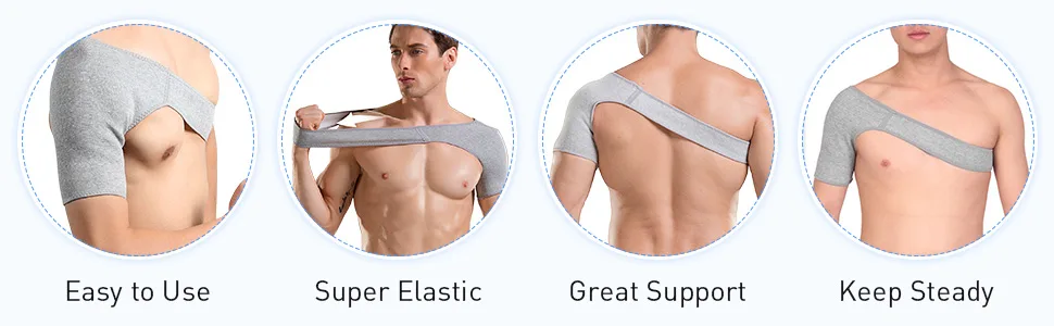Healifty Shoulder Brace Rotator Cuff Support for Men Women Shoulder Compression Sleeve Orthopedic Care Shoulder Brace Wrap for 9.1 * 18.7inch - product information 3
