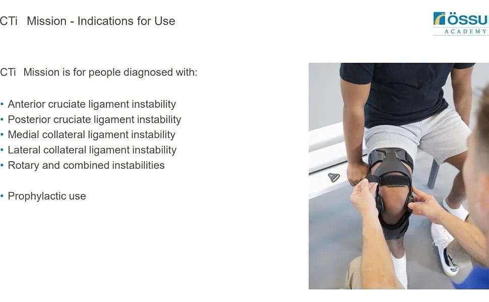 Ossur CTI Mission Knee Brace for ACL MCL LCL PCL or combined instabilities (Left-Medium) - product information 2