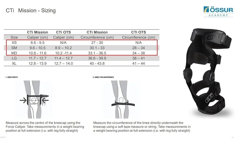 Ossur CTI Mission Knee Brace for ACL MCL LCL PCL or combined instabilities (Left-Medium) - product information 6