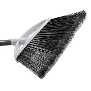 Radley & Stowe Angle Broom & Dustpan Set with Dual-Textured Bristles (Grey) - broom
