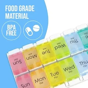 Renoir Weekly 7-Day AM/PM Push Button Pill Organizer Planner- Arthritis Friendly - Renoir Weekly 7-Day AM/PM Push Button Pill Organizer Planner- Arthritis Friendly